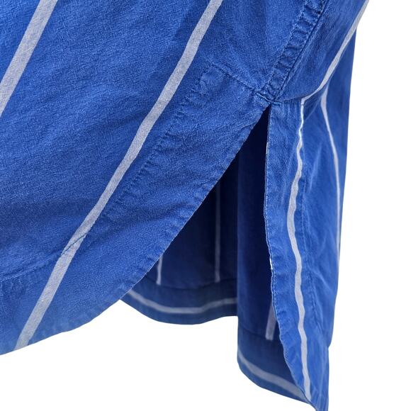 Madewell Oversized Boxy Button-Up Poplin Shirt in Pure Blue, Size XS - Picture 10 of 14